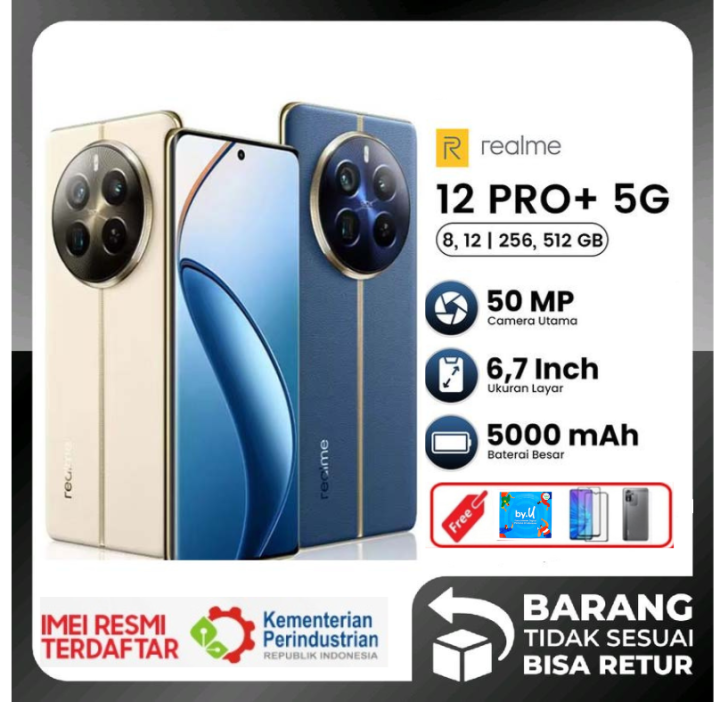 Realme 12 PRO+ 5G 12/512GB 8/256GB [+12GB EXTENDED RAM] 120Hz Snapdragon 7z Gen 2 Garansi - 8/256 GB | Lazada Indonesia