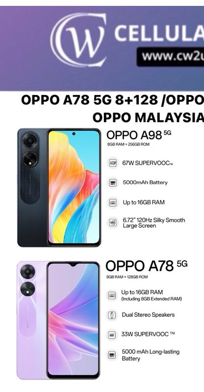 [ MYSET ] OPPO A79 5G 8GB RAM + 256GB ROM / OPPO A98 5G 8GB RAM + 256GB ROM