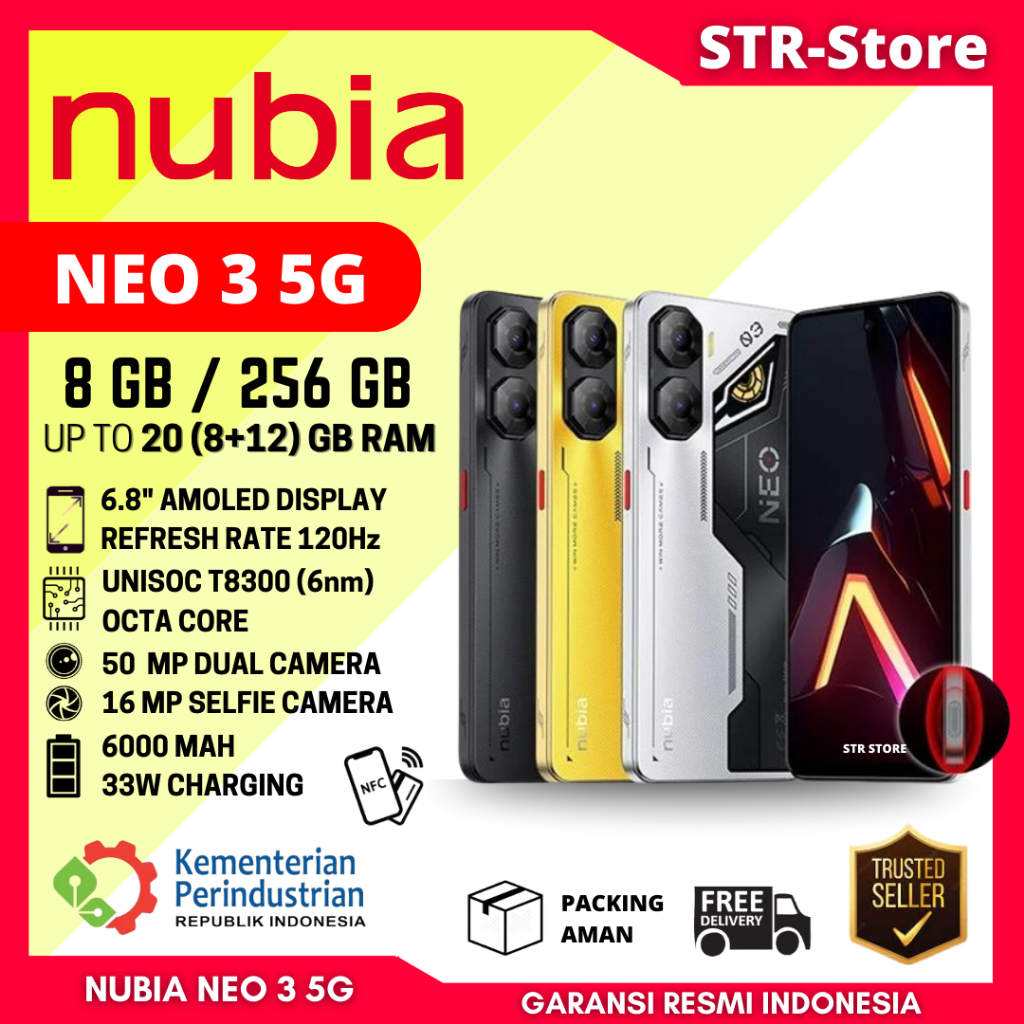 Jual NUBIA NEO 3 5G 8/256 GB TERBARU GARANSI RESMI NEO 3 5G 8/256 GB RAM 8+12 GB - NUBIA NEO 3 5G | Shopee Indonesia