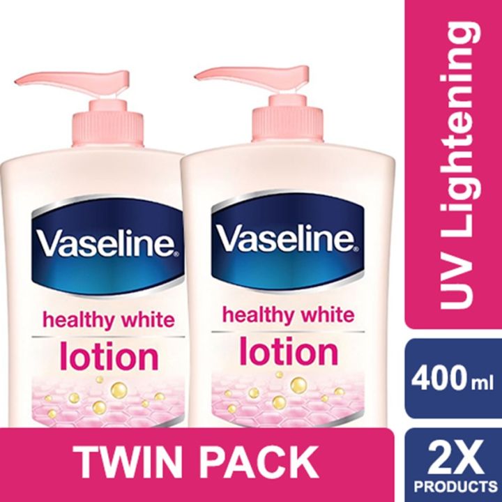 Vaseline Lotion Healthy Bright UV Extra Brightening 400Ml Twin Pack