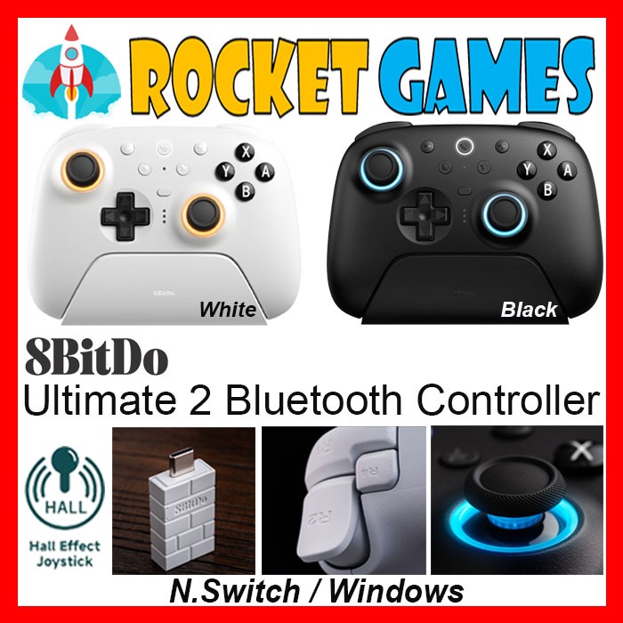 Jual 8Bitdo Ultimate 2 Bluetooth Controller for SWITCH & Windows PC with TMR Joysticks Hall effect | Shopee Indonesia