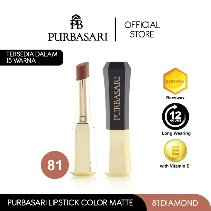 [DAPAT 3] Purbasari Lipstick Color Matte / Lipstick Matte / Lipstick tahan 12jam - Ringan dan lembut di bibir