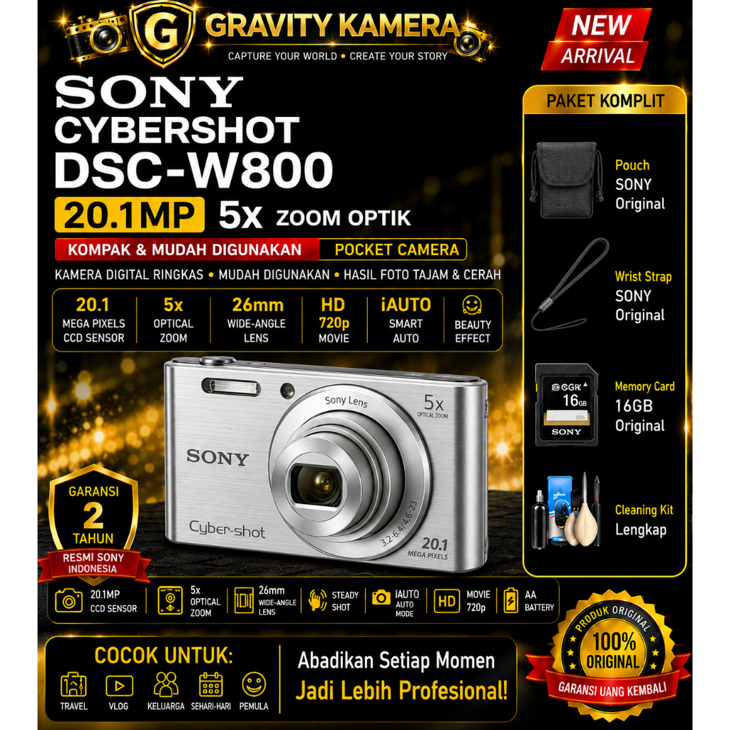 Jual CAMERA SONY DSC-W800 / SONY CYBERSHOT DSC-W800 / SONY W800 | Shopee Indonesia