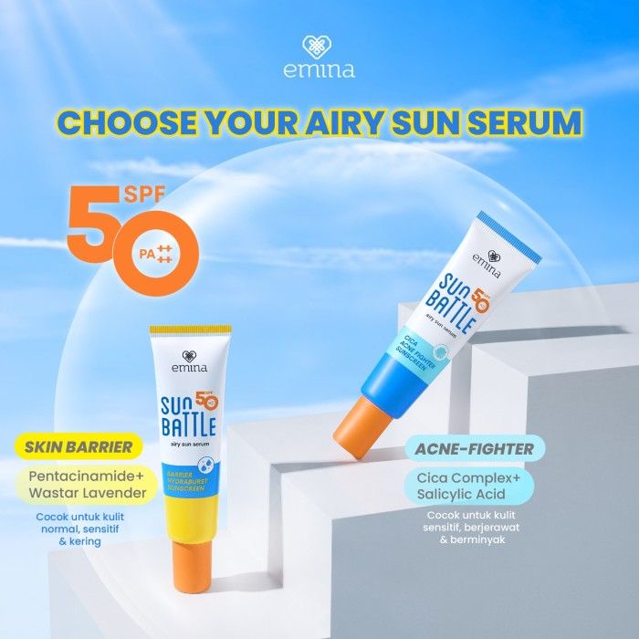 Emina Sun Battle Spf 50 Pa++++ Sunscreen 30ml / Sunblock / Tabir Surya
