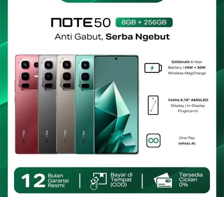 infinix note 50 4G 8/256 Garansi resmi | Lazada Indonesia