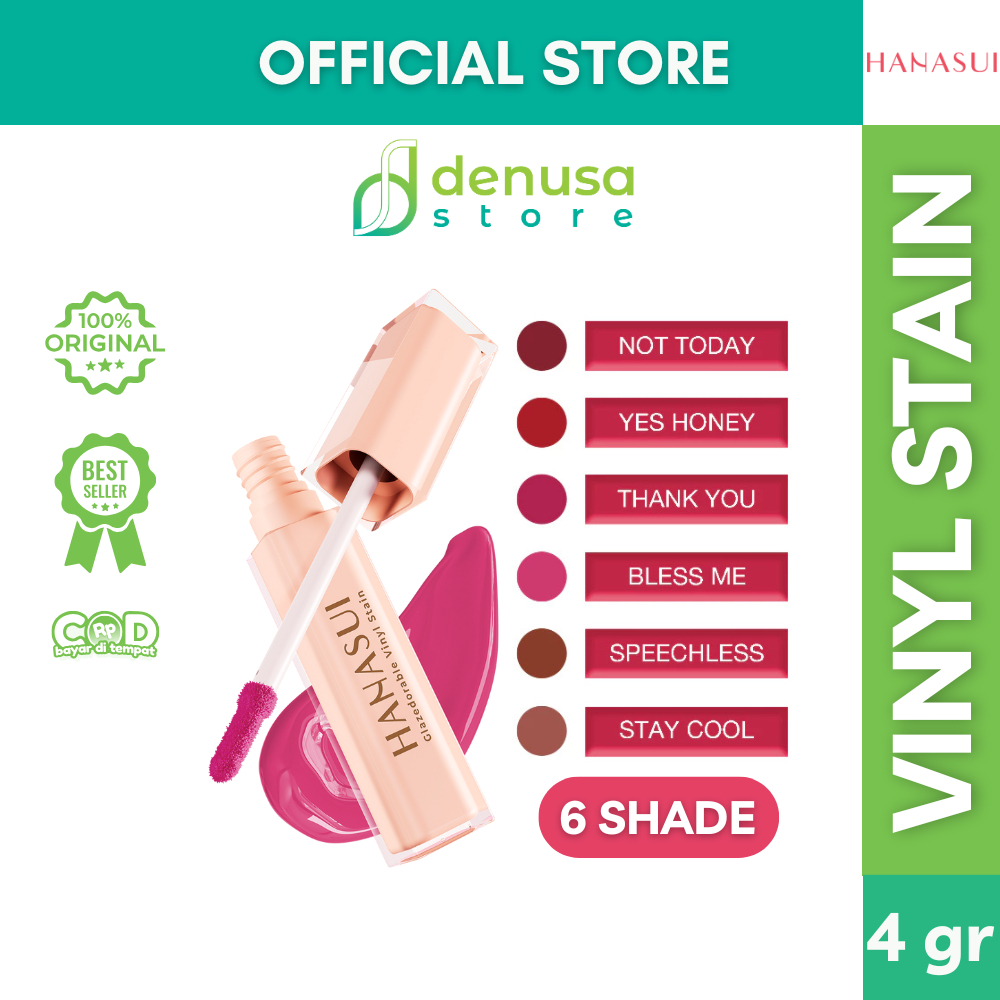 Jual ๐๐๐ก๐จ๐ฆ๐ - HANASUI Glazedorable Vinyl Stain | Plumpy Glazed Lips Gloss Tint Melembabkan Tahan Lama | Shopee Indonesia