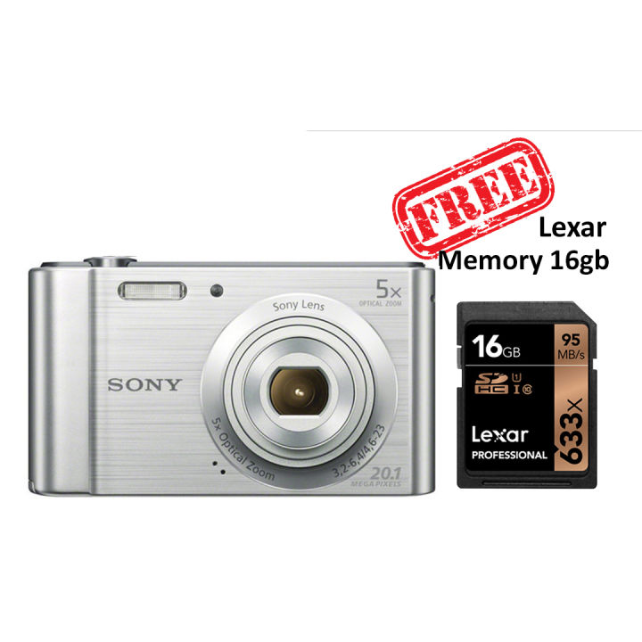 Sony DSC W800 - 20.1 MP - 8x Optical Zoom - SILVER FREE MEMORY | Lazada Indonesia