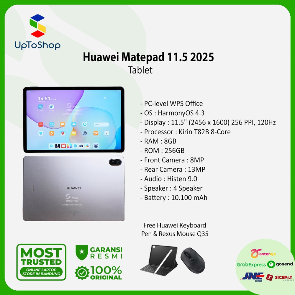 Jual Huawei Matepad 11.5 NEW 2025 Papermatte 8GB/256GB 11.5" 2.5K 120Hz HarmonyOS | Shopee Indonesia