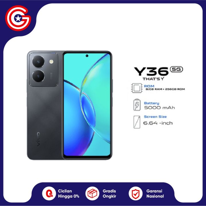 VIVO Y36 5G 8/256GB Garansi Resmi 1 Tahun