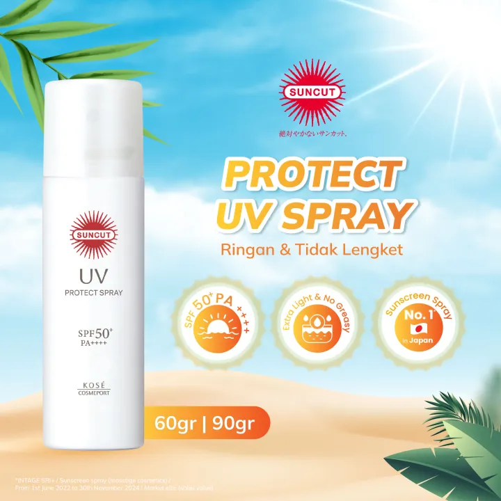 KOSE SUNCUT UV Protect Spray White SPF50+ PA++++ (Sunscreen Spray) | Lazada Indonesia