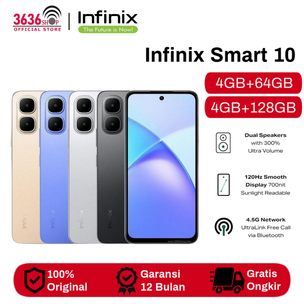 Jual Infinix Smart 10 [4GB+64GB] [4GB+128GB] Disply 6.67 inches - 5000mAh - Garansi resmi 12 Bulan | Shopee Indonesia