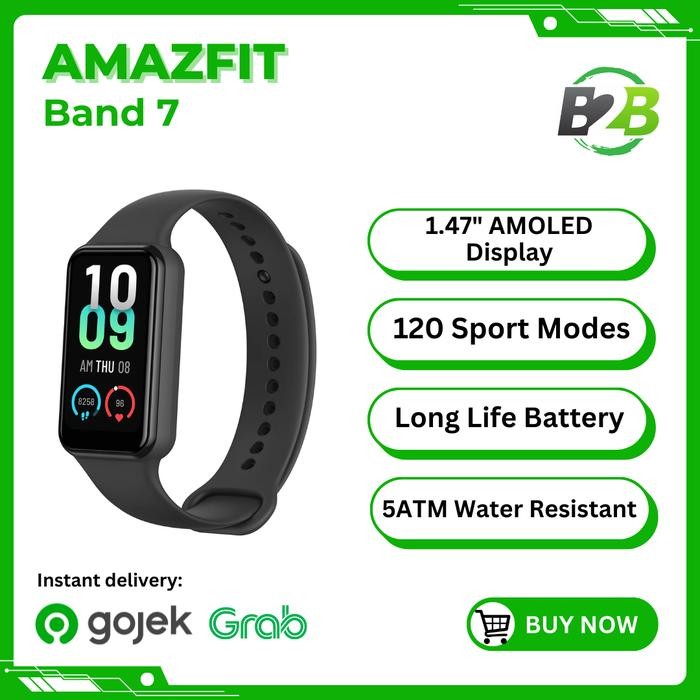 Jual Amazfit Band 7 Smart Band 1.47 inch AMOLED Display 120 Sport Modes 5ATM Water Resistant | Shopee Indonesia