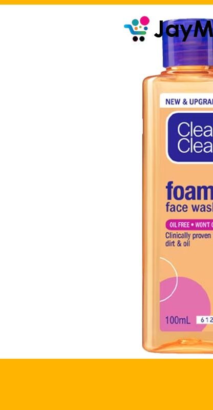 Clean Clear Foaming Face Wash 100ml Oil Free Won't Clog Pores Clinically Proven Remove Dirt Oil