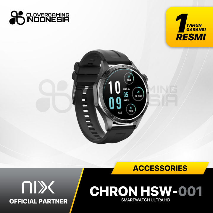 NIX HSW001 HSW-001 Chron Smartwatch Ultra HD AMOLED Display Animated Face Watch 5 ATM Water Resist Sports Mode Health Monitoring | Lazada Indonesia