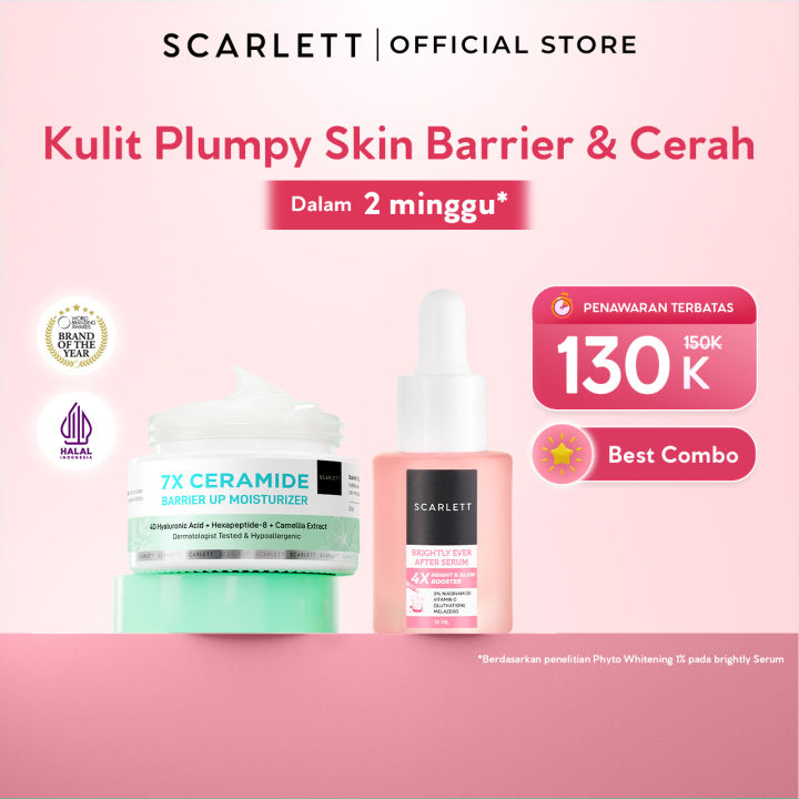Scarlett Whitening 7X Ceramide Moisturize + Scarlett Whitening Brightly Ever After Serum