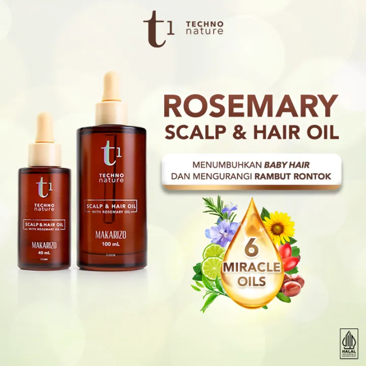 Makarizo T1 Techno Nature Rosemary Scalp & Hair Oil - Rosemary Oil | Lazada Indonesia