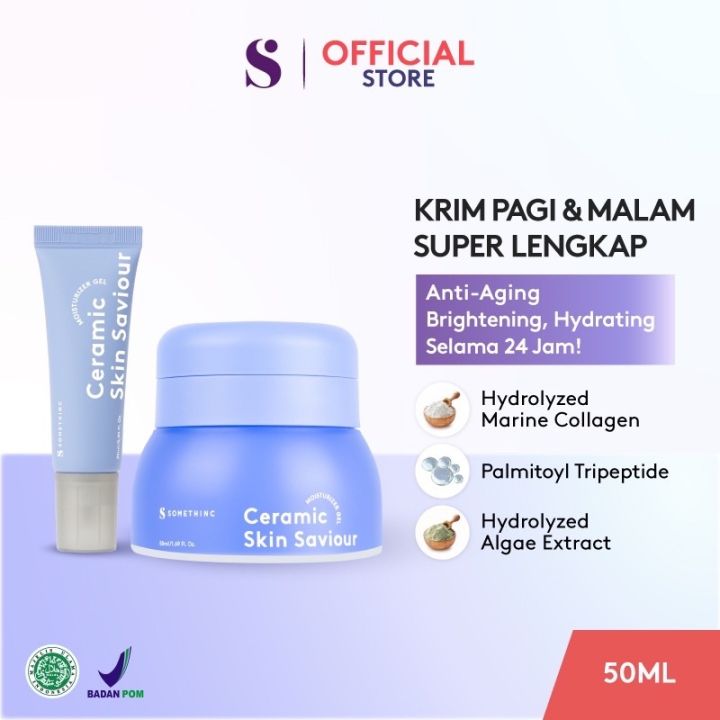 SOMETHINC Ceramic Skin Saviour Moisturizer Gel - Pelembap Krim Siang dan Malam