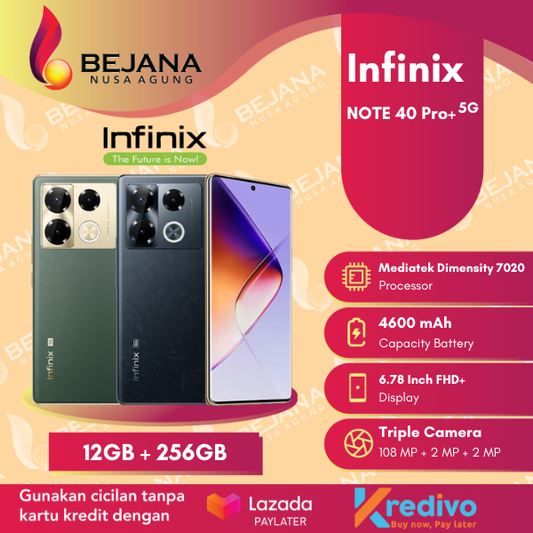 Infinix Note 40 Pro+ 5G ( Ram 12GB + Rom 256GB ) Garansi Resmi | Lazada Indonesia