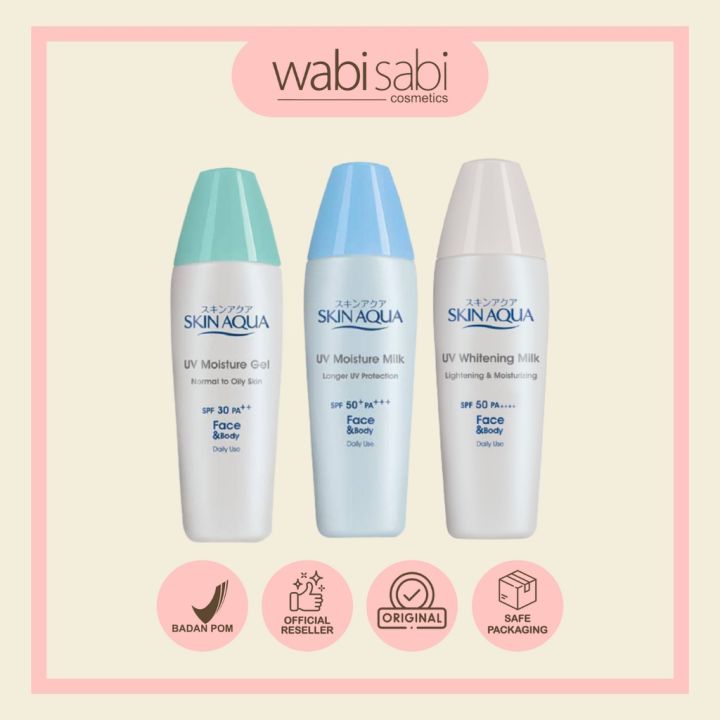 SKIN AQUA - Sunscreen UV Moisture Gel & Milk & whitening milk