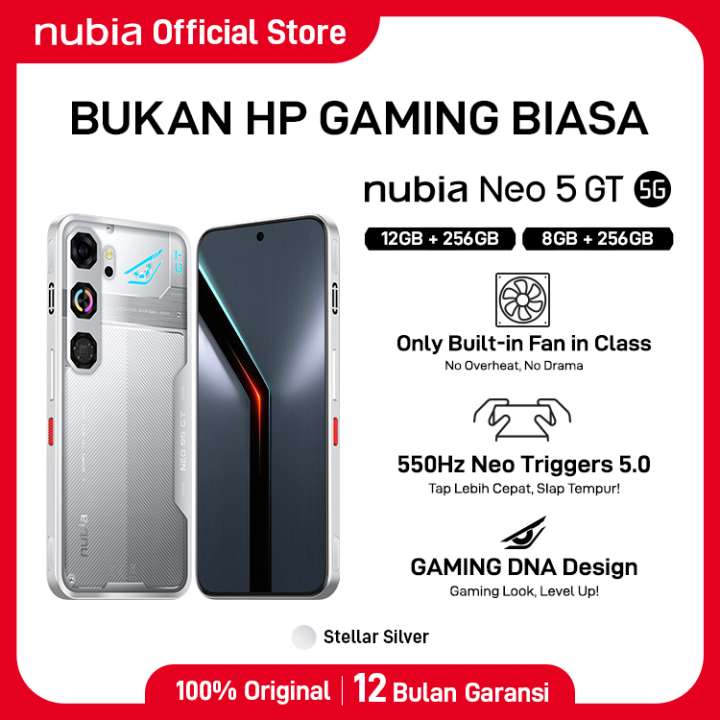 nubia Neo 5 GT 5G RAM 20 GB (8 + 12 GB) / RAM 24 (12 + 12 GB) ROM 256 GB Baterai 6210mAh Super Fast Charging 80W | Lazada Indonesia