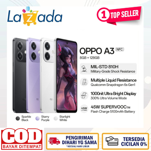 OPPO A3 8GB/128GB Online Exclusive Snapdragon 6s 4G Gen1 bergaransi | Lazada Indonesia
