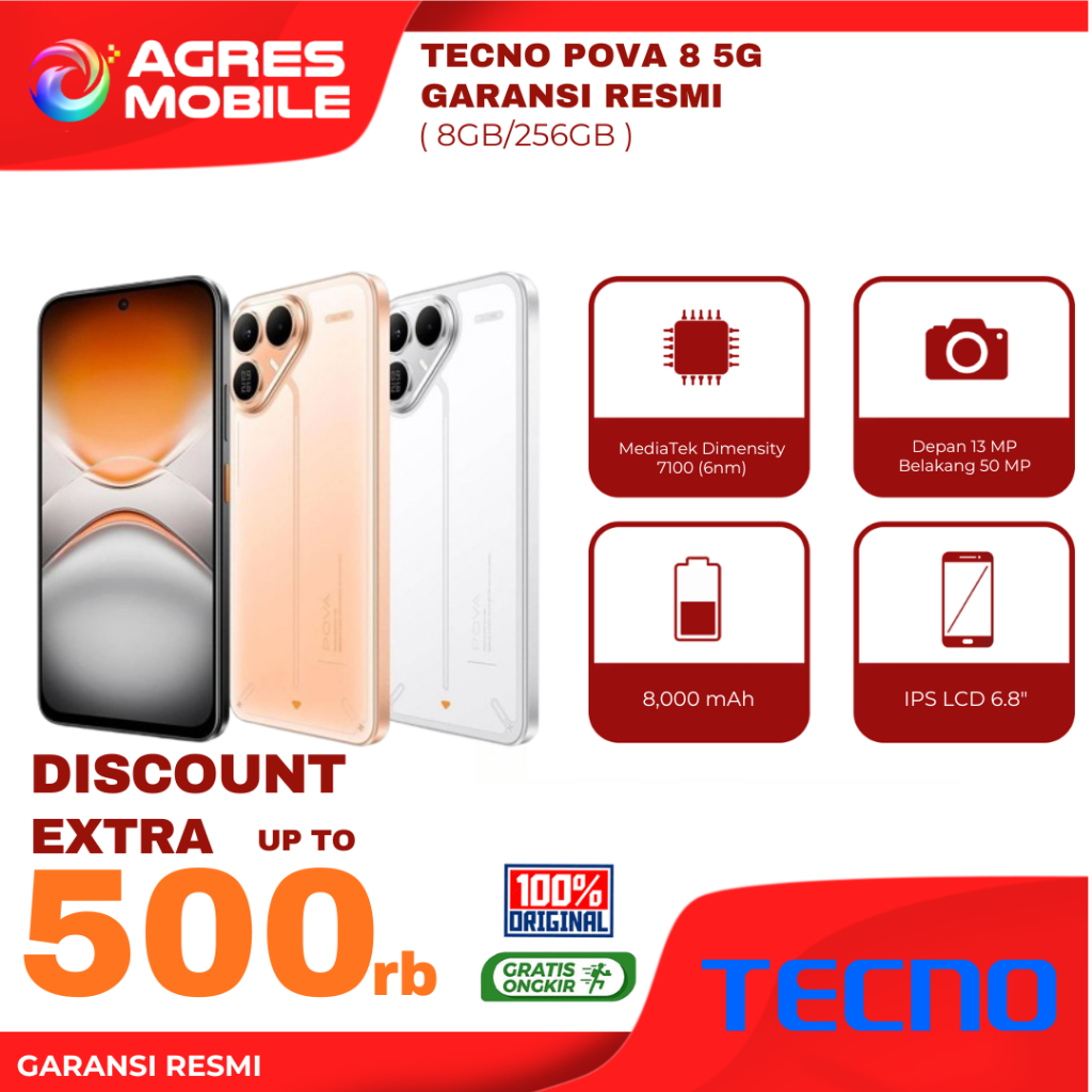 Jual Tecno Pova 8 5G 6GB/8GB+128GB I 8GB+256GB Garansi Resmi Tecno Indonesia | Shopee Indonesia