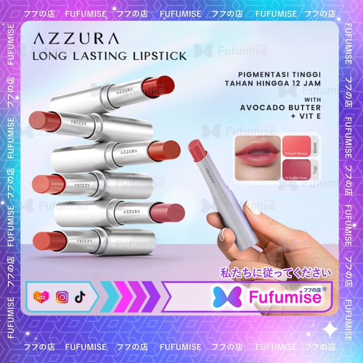 AZZURA Long Lasting Lipstick | tahan lama | tahan air | Soft Finish | Lipstik |Waterproof | Lazada Indonesia