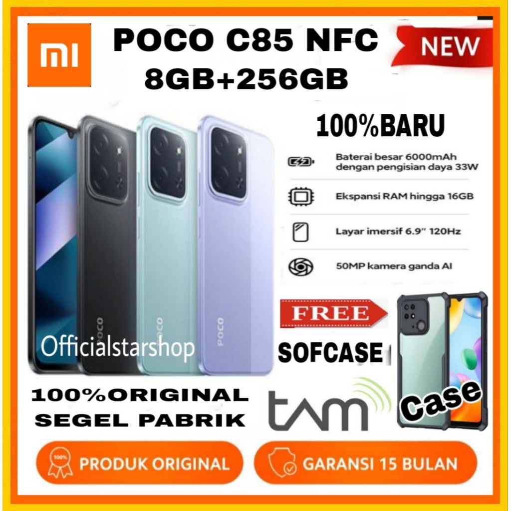 Jual XIAOMI POCO C85 NFC [6GB+128GB] [8GB+256GB] GARANSI RESMI - POCO C85 | Shopee Indonesia