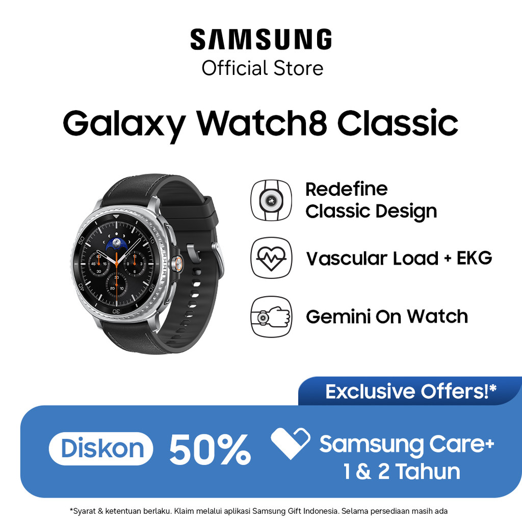 Jual Samsung Galaxy Watch8 Classic 46mm - Black |Bluetooth Smart watch AI | Rotating Bezel | Prosesor 3nm | Shopee Indonesia