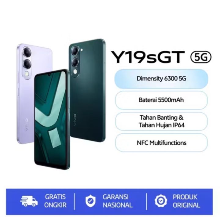 vivo Y19s GT 5G NFC (6/128GB - 8/128GB - 8/256GB) Li-Ion 5500 mAh Garansi Resmi 1 Tahun | Lazada Indonesia