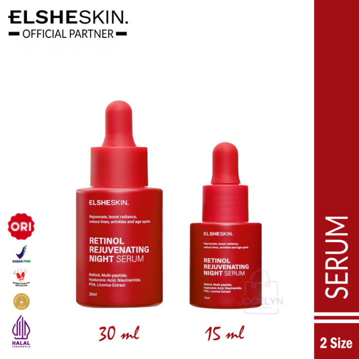 ELSHESKIN Retinol Rejuvenating Night Serum [ NEW ] - Meremajakan kulit tanpa iritasi - Jadikan kulit lebih plumpy lembut kencang pori kecil | Lazada Indonesia