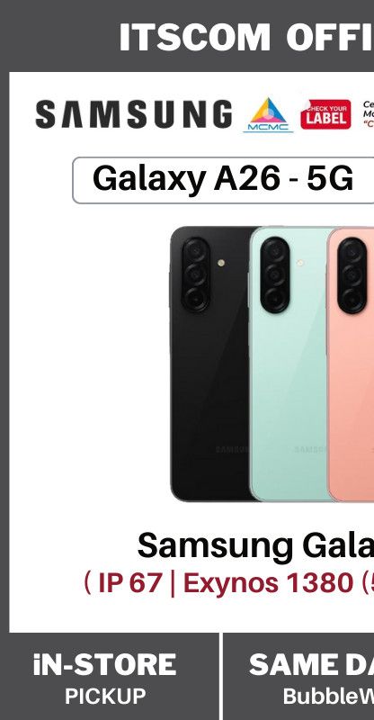 SAMSUNG Galaxy A26 5G Smartphone 8GB RAM + 256GB ROM Super AMOLED Display Long Life Battery 5000mAh