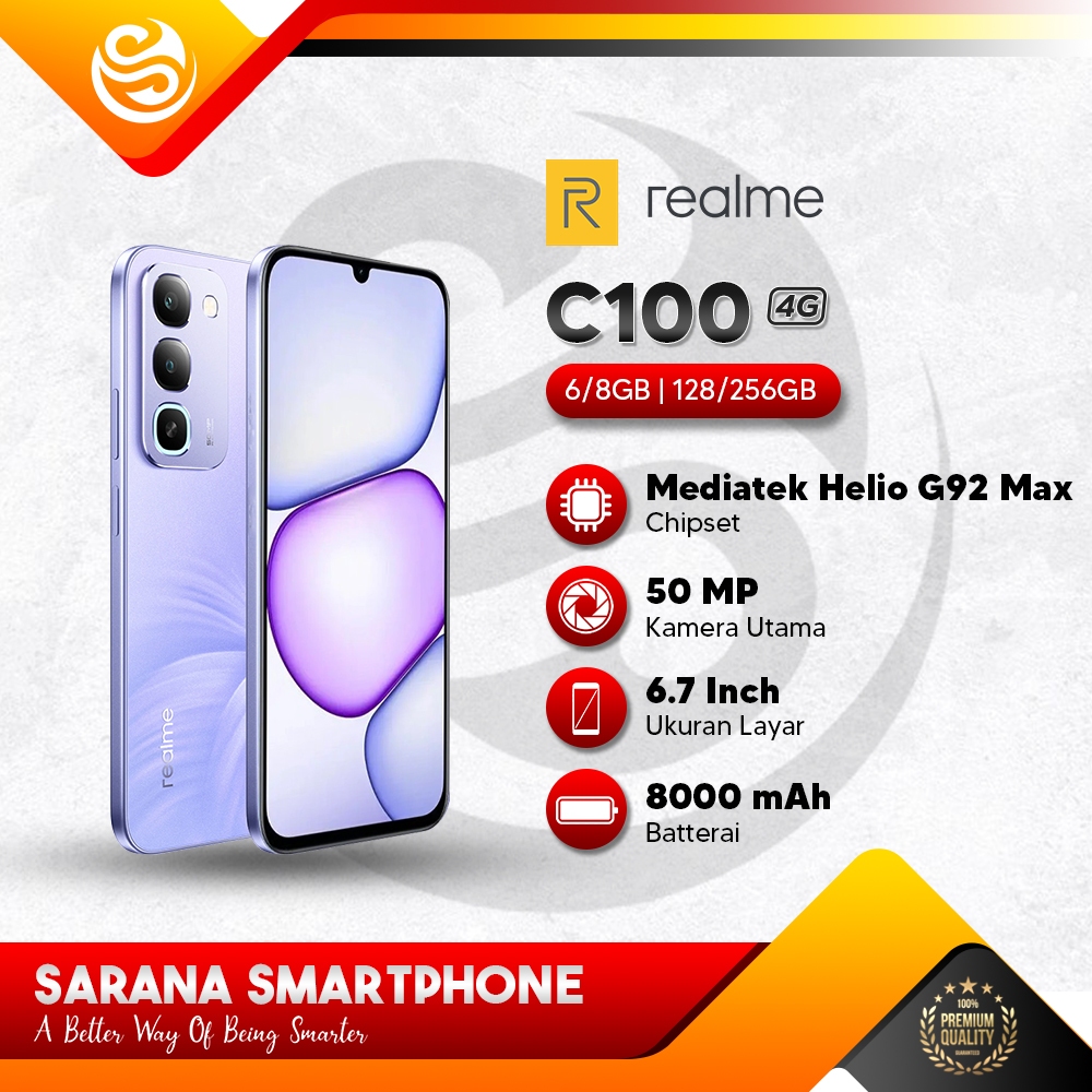 Jual Realme C100 4G 6/128GB 8/256GB NFC 8000mAh 50MP Mediatek Helio G92 Max HP Murah Terbaru Garansi Resmi | Shopee Indonesia