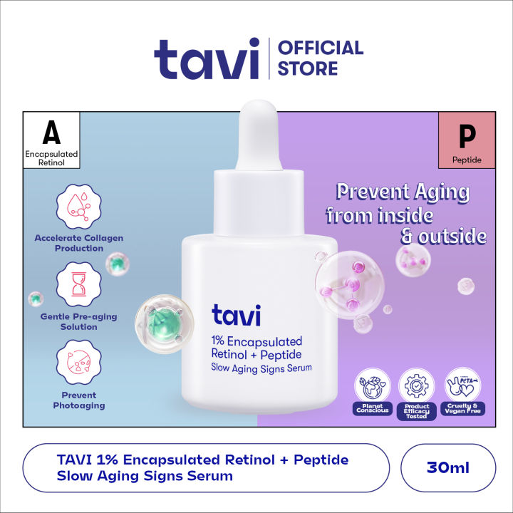 Tavi 1% Encapsulated Retinol + Peptide Slow Aging Signs Serum