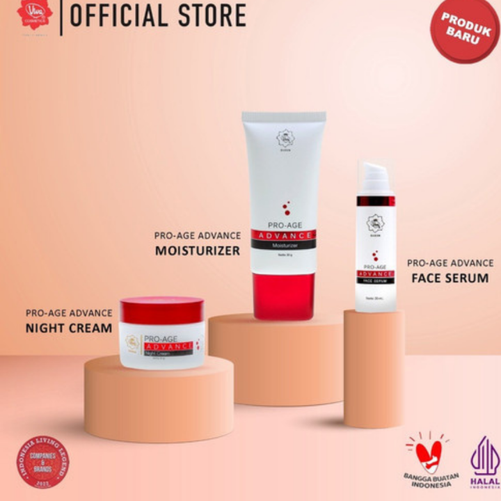 Viva Paket Glowing Lengkap - Pro Age Advance Series Serum Moisturizer Night Cream Mencerahkan By Kenu Shop