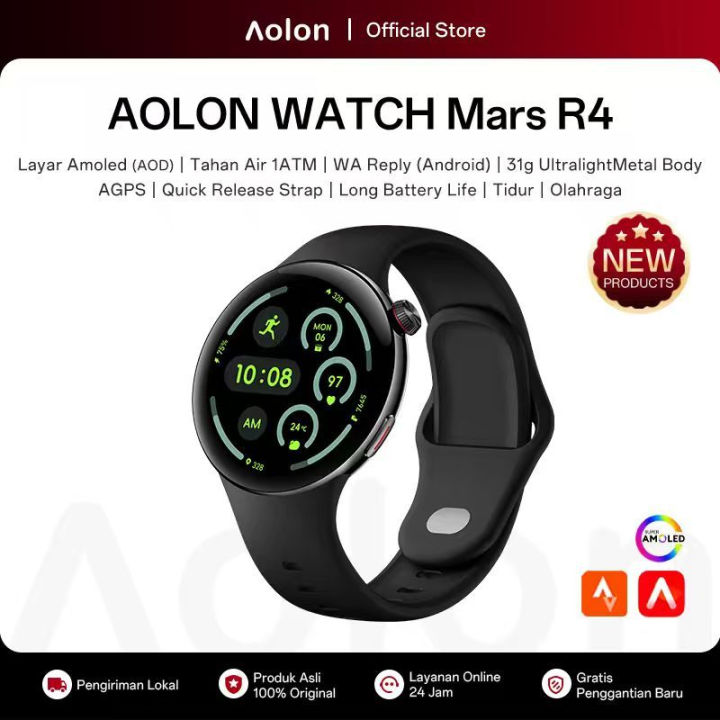 [HOT SELLER] Aolon Jam Tangan Pintar Mars R4 1.43 AMOLED 60HZ Balas Whatsapp Panggilan Whatsapp 24H Kemantauan Ke | Lazada Indonesia