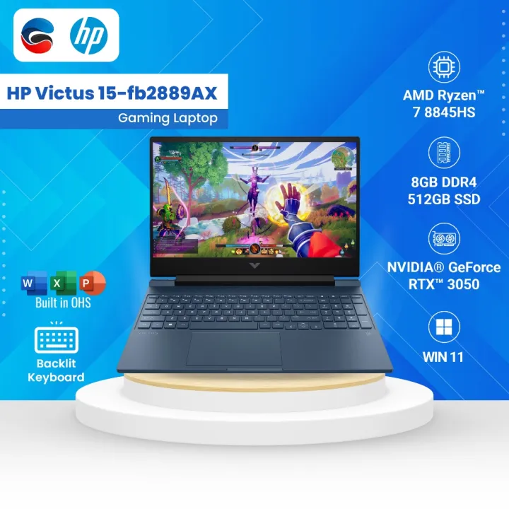 HP Laptop Victus 15 FB2889AX AMD Ryzen 7 8845HS 8GB 512GB 15.6 FHD IPS 144Hz W11 NVIDIA GeForce RTX 3050 6GB Blue A4TY9PA | Lazada Indonesia