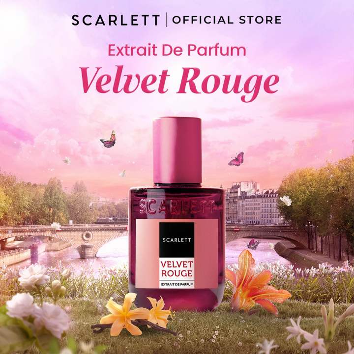 Scarlett Velvet Rouge Extrait De Parfum 30ml – Parfum Tahan Lama Aroma Manis Elegan & Me