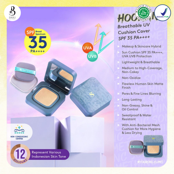 Somethinc Hooman Breathable Cushion SPF 35 Series CC/BB Cream Foundation Awet Alas Makeup Alas Bedak Original BPOM