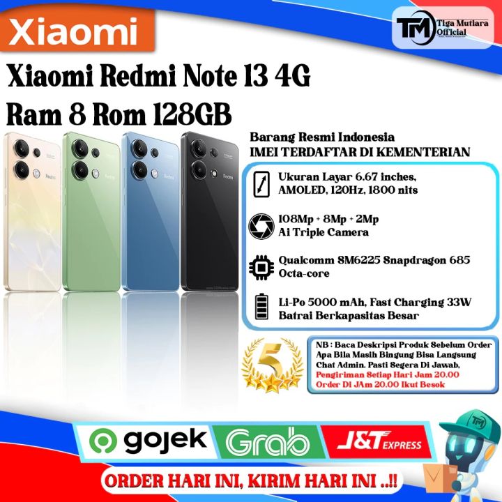 Xiaomi Redmi Note 13 4G Ram 8 Rom 128GB | Lazada Indonesia