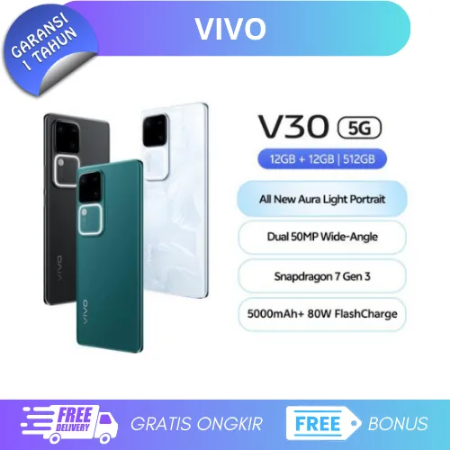 Vivo V30 5G 12/512GB - Qualcomm Snapdragon 7 Gen 3 - NFC | Lazada Indonesia