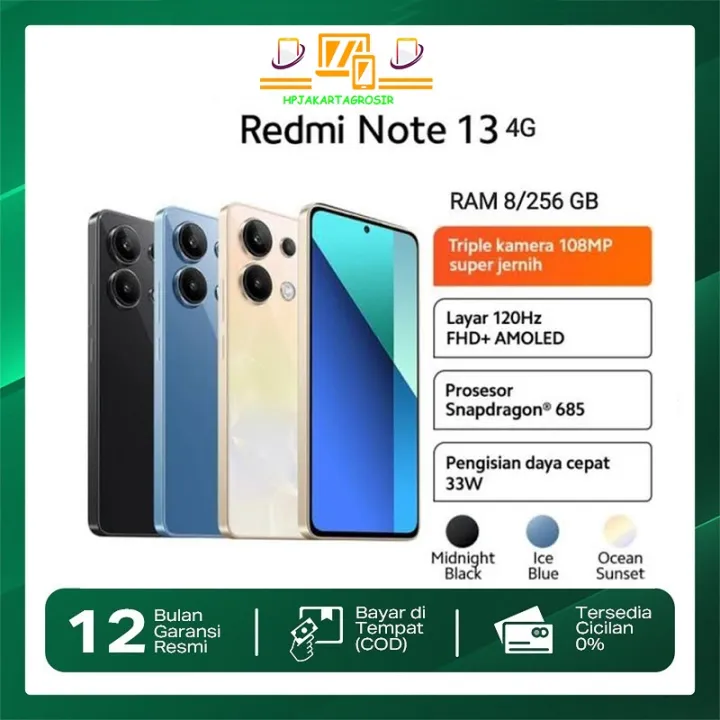 xiaomi Redmi Note 13 (8GB/128GB) | (8GB/256GB) | Layar 120 Hz FHD+ AMOLED Tiga kamera 108 MP Prosesor Snapdragon 685 | Lazada Indonesia