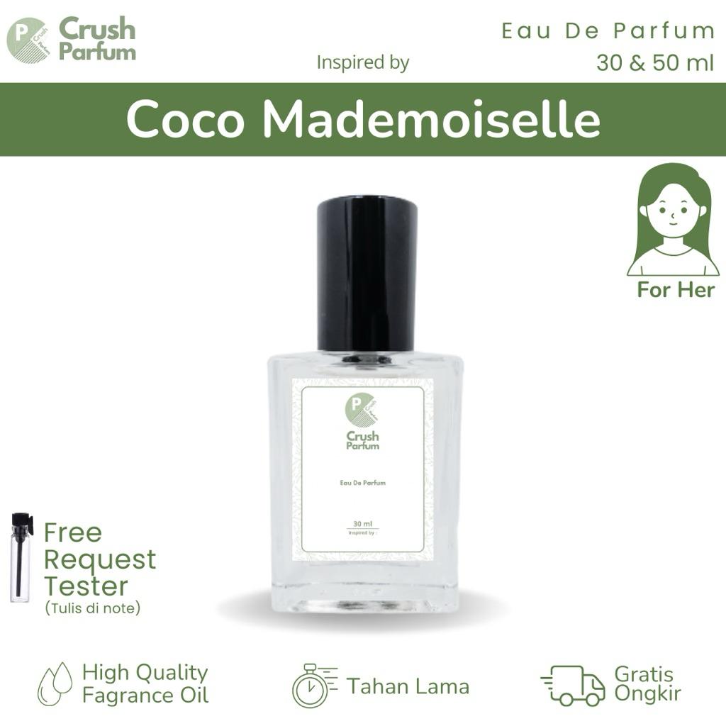Jual COCO MADEMOISELLE by Crush Parfum - inspired parfum wanita citrus woody tahan lama 30ml 55ml | Shopee Indonesia