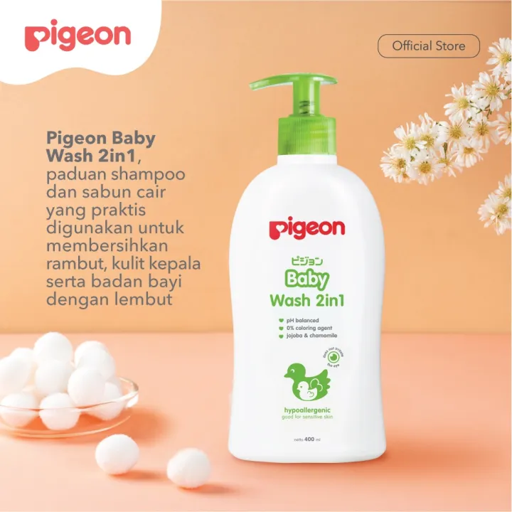 Pigeon Baby Wash 2in1 Hair & Body | 400ml | 700ml PUMP | Sabun mandi cair anak bayi | aman kulit sensitif