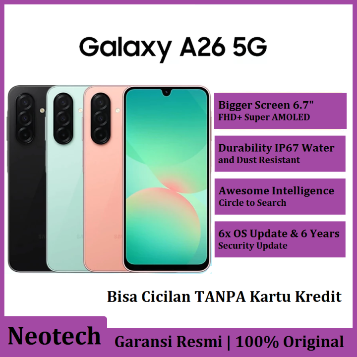 Samsung Galaxy A26 5G (8GB/256GB) - Bisa Cicilan Tanpa Kartu Kredit - Garansi Resmi - HP Murah ( Kredivo Laz Pay Later Bisa COD OVO Original )