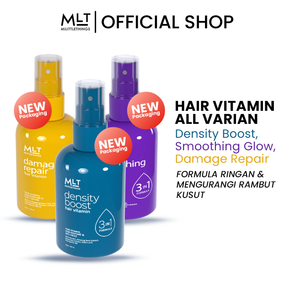 Jual [MLT Vitamin Rambut Viral] MLT Density Boost, Smoothing Glow, Damage Repair Hair Vitamin Rambut Natural 100 ML | Milittle Things Vitamin Rambut Keratin Gingseng Halus Rambut Wangi Alami | Anti Lepek | 3in1 Formula | Shopee Indonesia