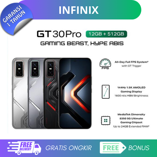 Infinix GT 30 Pro 12/512GB - MediaTek Dimensity 8350 Ultimate - AMOLED | Lazada Indonesia
