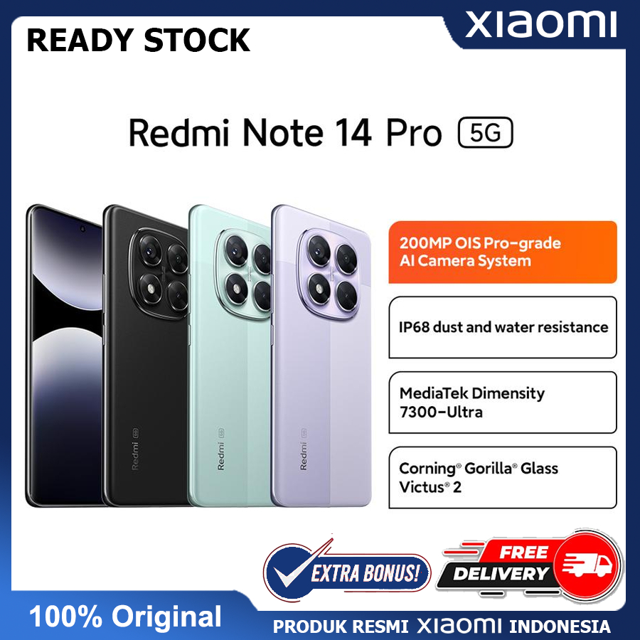 Jual Xiaomi Redmi Note 14 Pro 5G (12/512GB) Produk Resmi Indonesia Xiaomi Redmi Note 14 5G Xiaomi Redmi Note 14 4G | Shopee Indonesia