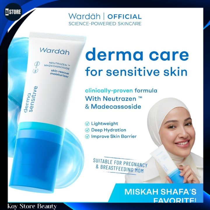 WARDAH Derma Sensitive Skin Rescue Moisturizer NeutrazenTM + Madecassoside Netto 50 gr Menghentikan Kemerahan, Mengembalikan Skin Barrier, Soothing Skin | Lazada Indonesia
