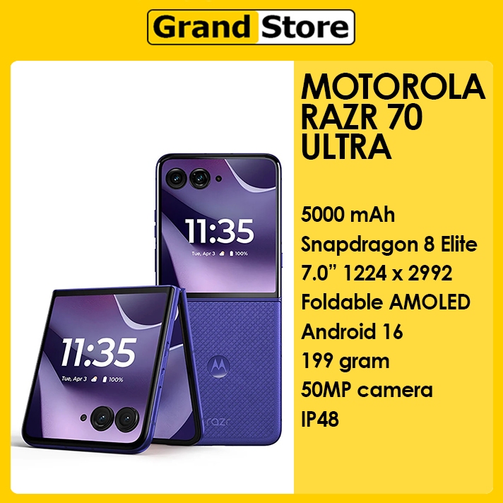 Jual Motorola Razr 70 Ultra 5G Snapdragon 8 Elite 7.0"Foldable LTPO AMOLED 5000mAH 68W Android 16 | Shopee Indonesia